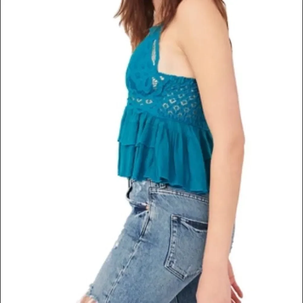 Free People Adella Teal Woman’s Cami - Picture 3 of 9
